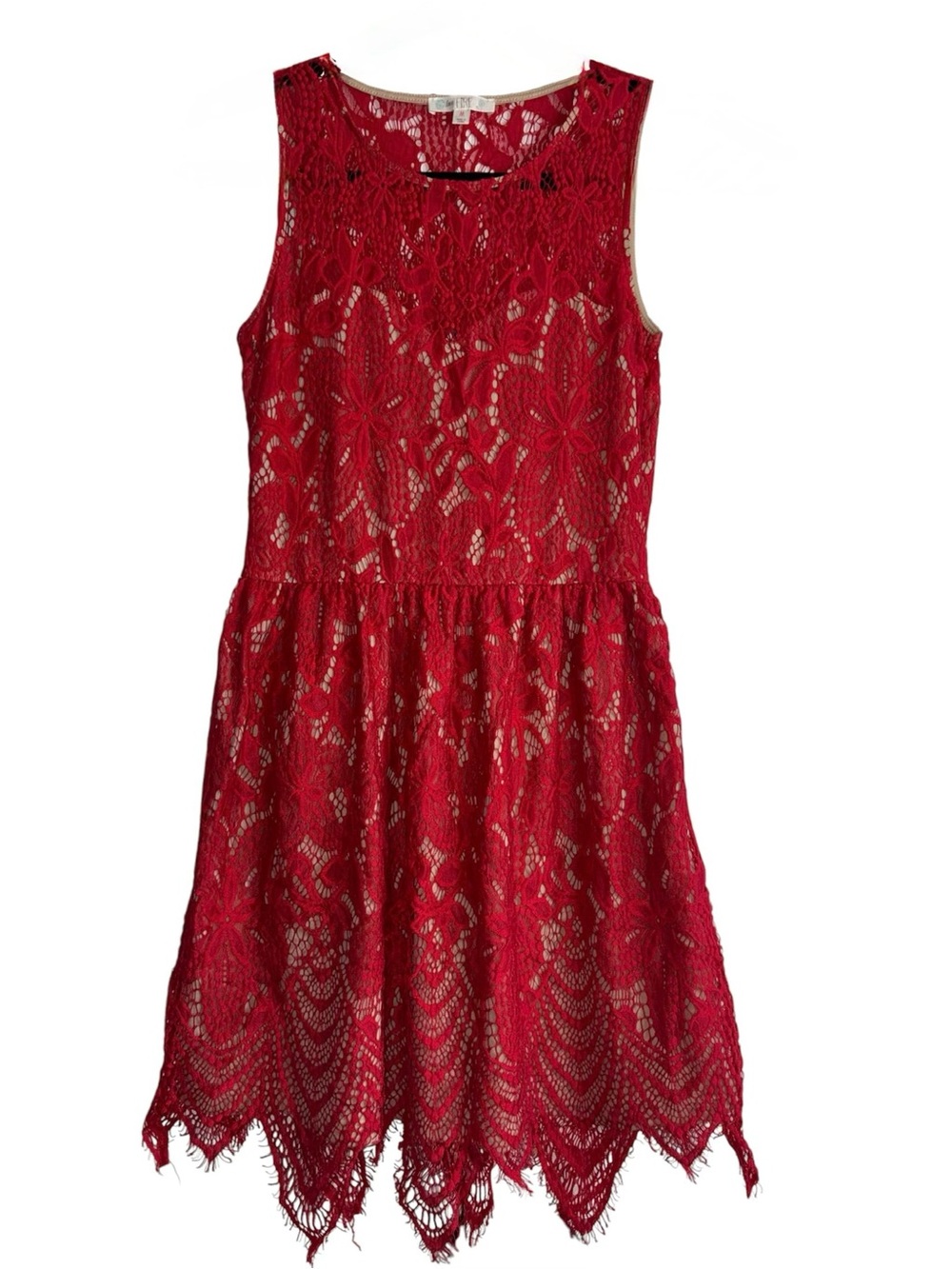Red Lace Sleeveless Dress